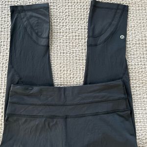 LULULEMON SIZE 6 BLACK CROP LEGGINGS